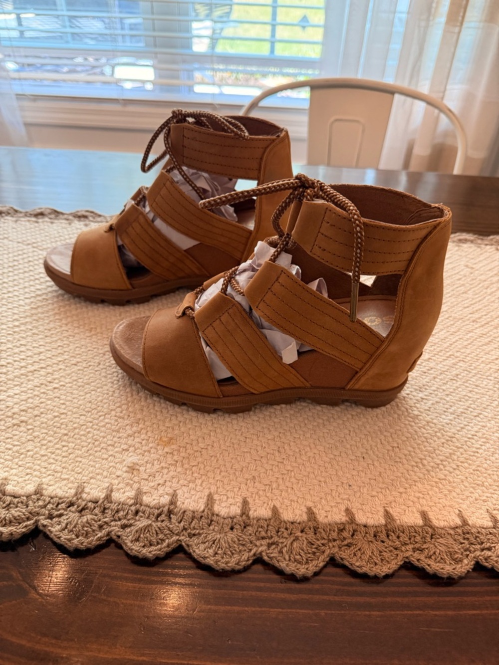 Sorel Women's Joanie II Lace Wedge Sandals Sz 9 - Picture 2 of 8